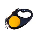 Maxpet Correa Retractil Reflectante Negra y Naraja Medium