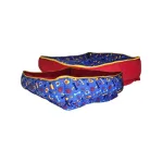 Cama Clásica X-Large Roja y Azul con Patitas, Platos, Casa y Huesitos de Colores