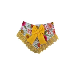 Bandana Floreada Blanca y Amarilla