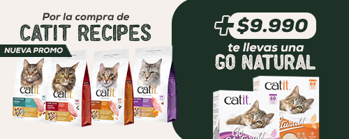 Lleva un alimento Catit Recipes y una arena Go Natural