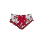 Bandana Floreada Blanca y Roja