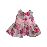 Vestido de Huasa Blanco y Flores Rosas