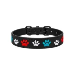 PetBaby Collar Negro Huellas Bordadas Large
